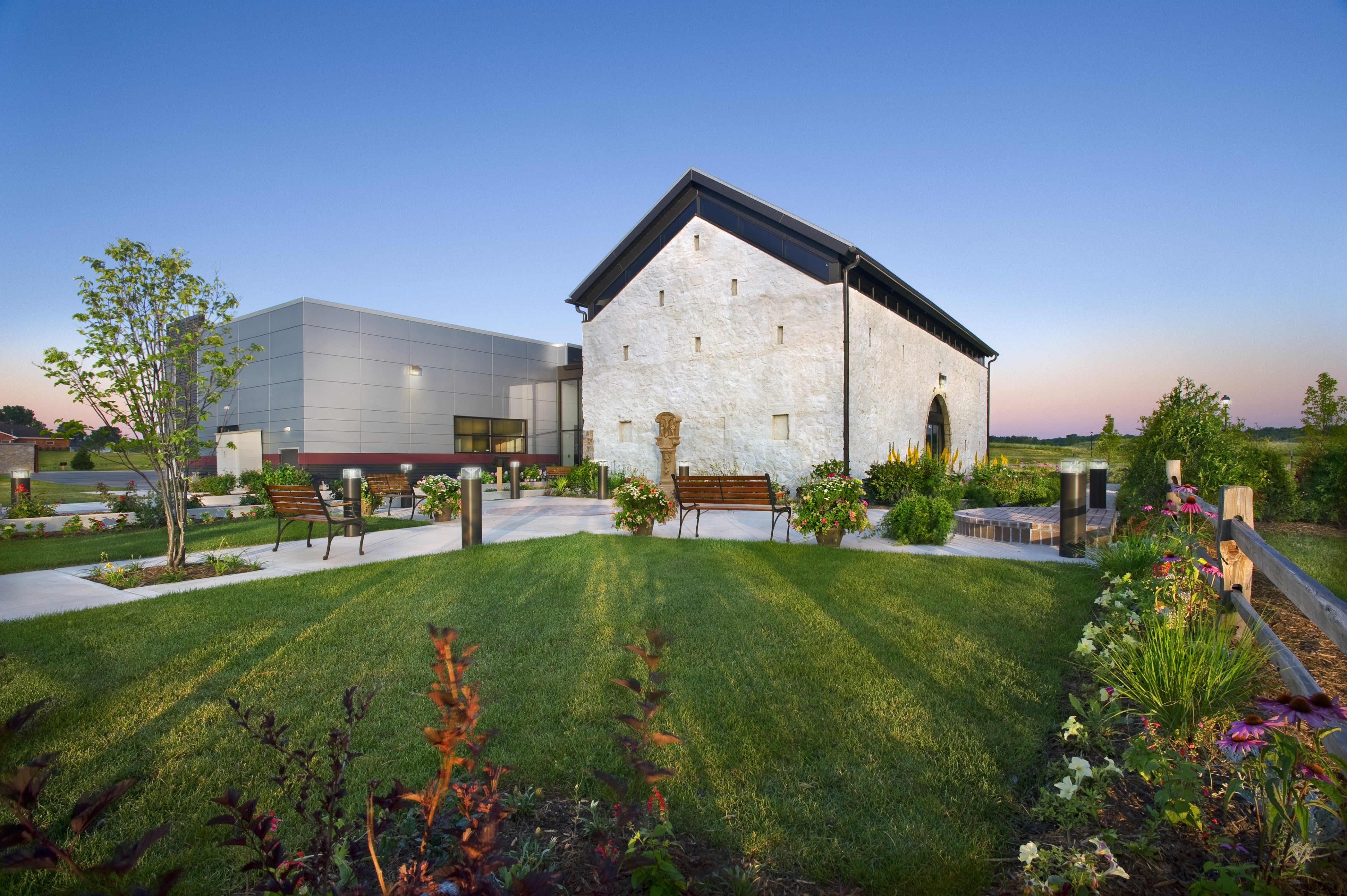 LACS buildings and grounds during dusk.