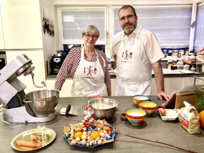 IMG_6920 Nicky Krieger-Loos and Marc Weydert in the kitchen.
